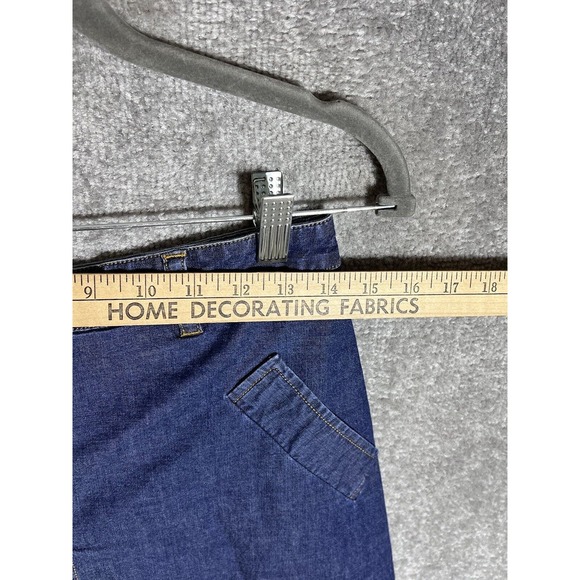 Isaac Mizrahi For Target A-Line Front Slit Jean Skirt Womens Size 8 Stretch Blue - Picture 8 of 9
